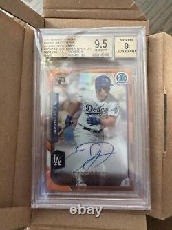 2015 Bowman Chrome Rookie Orange Refractor Auto Joc Pederson 07/25 BGS 9.5