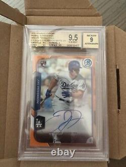 2015 Bowman Chrome Rookie Orange Refractor Auto Joc Pederson 07/25 BGS 9.5