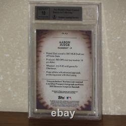 2015 Bowman Inception Prospect Autos Aaron Judge Rookie Card BGS 9 Auto 10