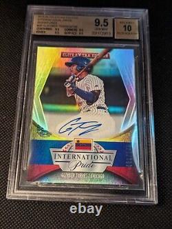 2015 Donruss Elite Gleyber Torres International Pride Auto /149 Bgs Quad 9.5