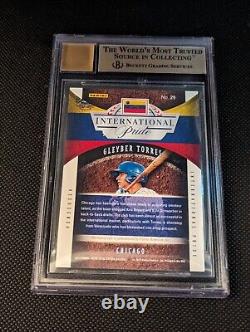 2015 Donruss Elite Gleyber Torres International Pride Auto /149 Bgs Quad 9.5