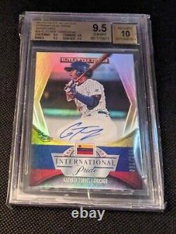 2015 Donruss Elite Gleyber Torres International Pride Auto /149 Bgs Quad 9.5