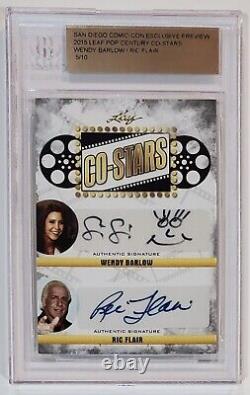 2015 Leaf Pop Co-Stars RIC FLAIR & WENDY BARLOW Auto Autograph BGS BAS WWE WCW