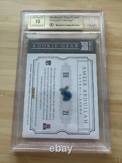 2015 National Treasures Ameer Abdullah Rookie Gear Auto Dual Patch 17/49 Bgs 9.5