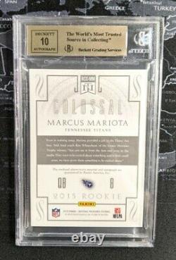2015 National Treasures Marcus Mariota NFL Shield Autograph 1/1 BGS 9.5 Auto 10