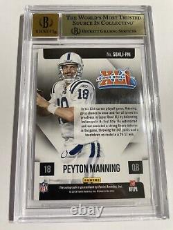 2015 Panini Super Bowl Signatures Peyton Manning Auto Autograph BGS 9.5/10 Colts