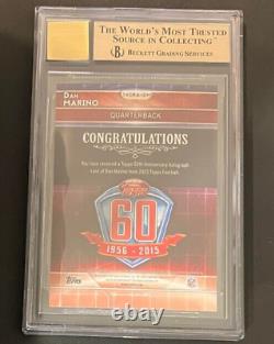 2015 Topps 60th Anniversary Rookie Reprint Autograph Dan Marino BGS 9.5 Auto 10