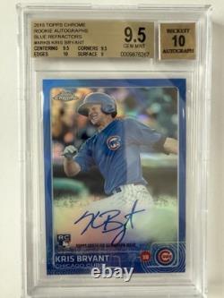 2015 Topps Chrome Kris Bryant Blue Refractor RC Auto 106/150 BGS 9.5/10
