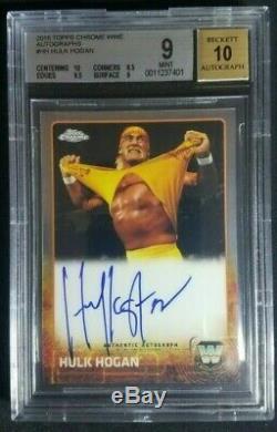 2015 Topps Chrome WWE Hulk Hogan Autograph Card Hulkster Auto BGS 9/10 Mint