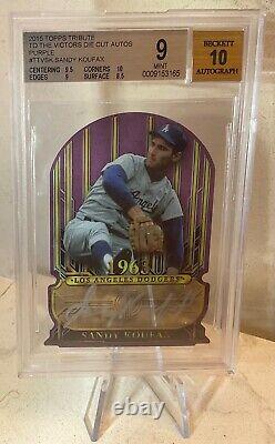 2015 Topps Tribute SANDY KOUFAX To the Victors Autograph /10 SSP BGS 9 AUTO 10