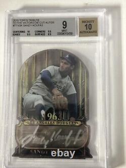 2015 Topps Tribute Sandy Koufax To the Victors Autograph /30 SSP BGS 9 AUTO 10