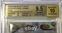 2015 Topps Triple Threads Autograph Relic Combos WS Cubs BGS 9.5/10