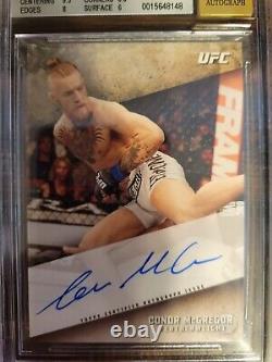 2015 Topps UFC Knockout Conor Mcgregor Hard Signed Auto BGS 7 AUTO 10 RARE