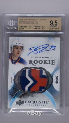 2015 UD The Cup Exquisite Connor McDavid RPA 3-Color Patch /97 BGS 9.5 10 AUTO