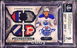 2015 UD The Cup Foundations Connor McDavid 1/1 RARE Letter Patch RPA AUTO BGS 9