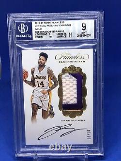 2016-17 Panini Flawless Brandon Ingram Auto Autograph Patch Jersey Gold BGS 9