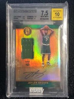 2016-17 Panini GS Rookie Jaylen Brown Jersey'24 Finals MVP BGS 7.5 Auto 10