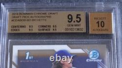 2016 Bowman Chrome Draft Auto Autograph Bo Bichette 9.5 BGS Beckett RC Card
