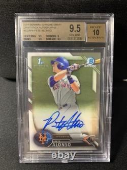 2016 Bowman Chrome Draft Pick Autograph Pete Alonso Bgs 9.5 Auto Is 10