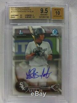 2016 Bowman Chrome Fernando Tatis Jr Auto Bgs 9.5 Prospect Rookie Autograph