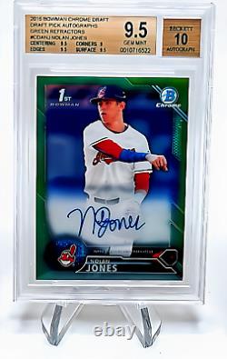 2016 Bowman Chrome Green Refractor Autograph Nolan Jones BGS 9.5 10 Auto /99