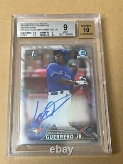 2016 Bowman Chrome Prospect Autographs Reftactor Vladimir Guerrero Jr. BGS 9/10