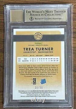 2016 Donruss Optic Trea Turner /50 Red Rated Rookie BGS 9.5 Auto 10 RC Autograph