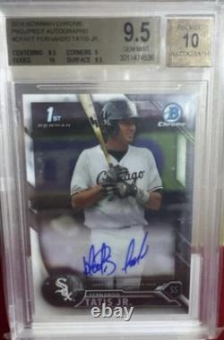 2016 Fernando Tatis Bowman 1st Auto? BGS 9.5 Two 9.5's And 10 Sub Grades