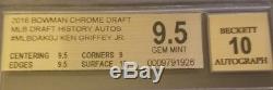 2016 Ken Griffey Jr Bowman Chrome MLB Draft History Auto BGS 9.5 With10 Auto 52/99