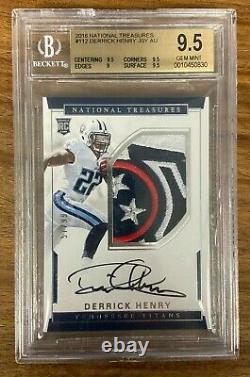 2016 National Treasures Derrick Henry Rookie Patch Auto 10 RPA 57/99 BGS 9.5