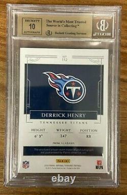 2016 National Treasures Derrick Henry Rookie Patch Auto 10 RPA 57/99 BGS 9.5