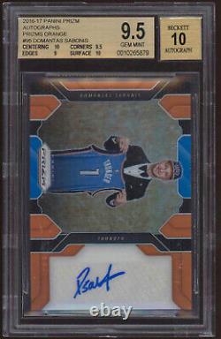2016 Panini Prizm Domantas Sabonis Auto Rookie #/25 BGS 9.5 Orange Autograph #95