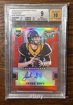 2016 Prizm Draft JARED GOFF Rookie Auto RED SP Autograph RC BGS 9 AUT0 10