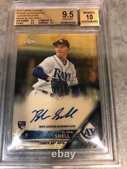 2016 Topps Chrome BLAKE SNELL Superfractor RC Auto Autograph 1/1 BGS 9.5 10
