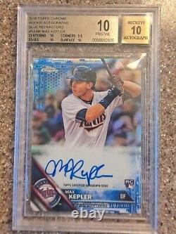 2016 Topps Chrome Rookie Auto Blue Refractor Max Kepler /150 BGS 10/10