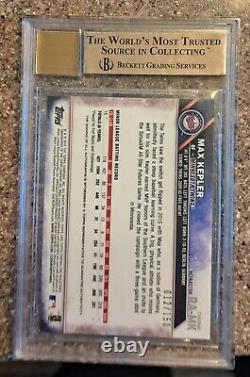 2016 Topps Chrome Rookie Auto Blue Refractor Max Kepler /150 BGS 10/10