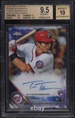 2016 Topps Chrome TREA TURNER Purple /250 Autograph Auto BGS 9.5 Gem Mint Rookie