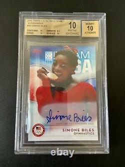 2016 Topps Simone Biles Olympics Rookie Auto Bgs 10 Autograph Rc Pop 1 Grail