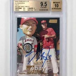 2016 Topps Stadium Club Mike Trout on-card autograph Gold /25 BGS 9.5 with 10 Auto