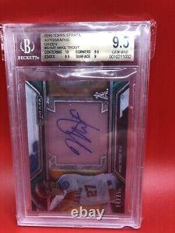 2016 Topps Strata Mike Trout Green Autograph /75 #SAMT Auto BGS 9.5 Gem Mint