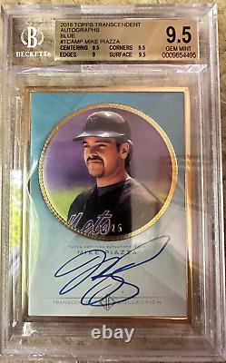 2016 Topps Transcendent Mike PIAZZA BLUE auto autograph 12/25 METS BGS 9.5