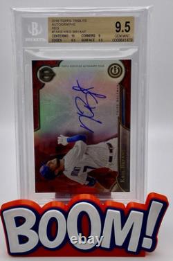 2016 Topps Tribute Auto Red Kris Bryant /5 BGS 9.5 The Year The Cubs Won The