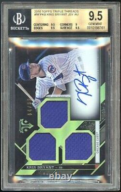 2016 Triple Threads Kris Bryant Autograph Relic /99 Graded BGS 9.5 Gem Mint Auto