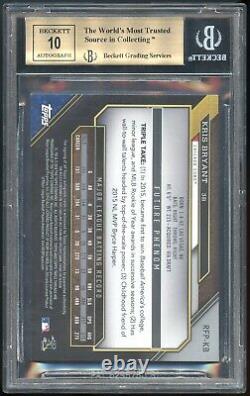 2016 Triple Threads Kris Bryant Autograph Relic /99 Graded BGS 9.5 Gem Mint Auto