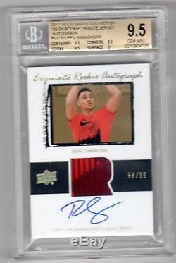 2017-18 Exquisite Ben Simmons 2 COL Patch Auto 03-04 Tribute Rookie BGS 9.5/10