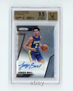 2017-18 Panini Prizm Lonzo Ball Rookie Signatures Auto BGS 9.5/10 Lakers