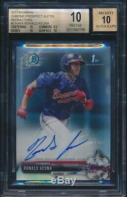 2017 Bowman Chrome Ronald Acuna Jr Refractor Auto Autograph /499 Bgs 10