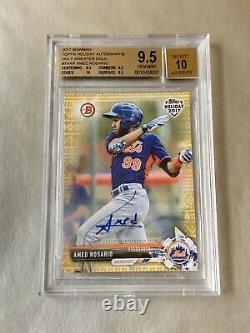 2017 Bowman Topps Holiday Gold Amed Rosario 1/1 AUTO Rookie BGS 9.5 Autograph 10