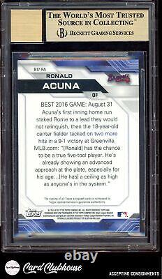 2017 Bowman's Best Best of 2017 Autographs #B17-RA Ronald Acuna Jr. Auto BGS 9.5