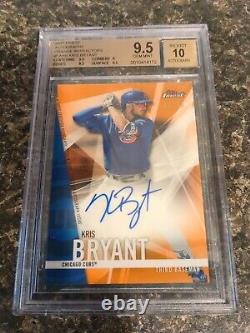 2017 Finest Autographs Orange Refractors #FAKB KRIS BRYANT 3/25 BGS 9.5/10 AUTO